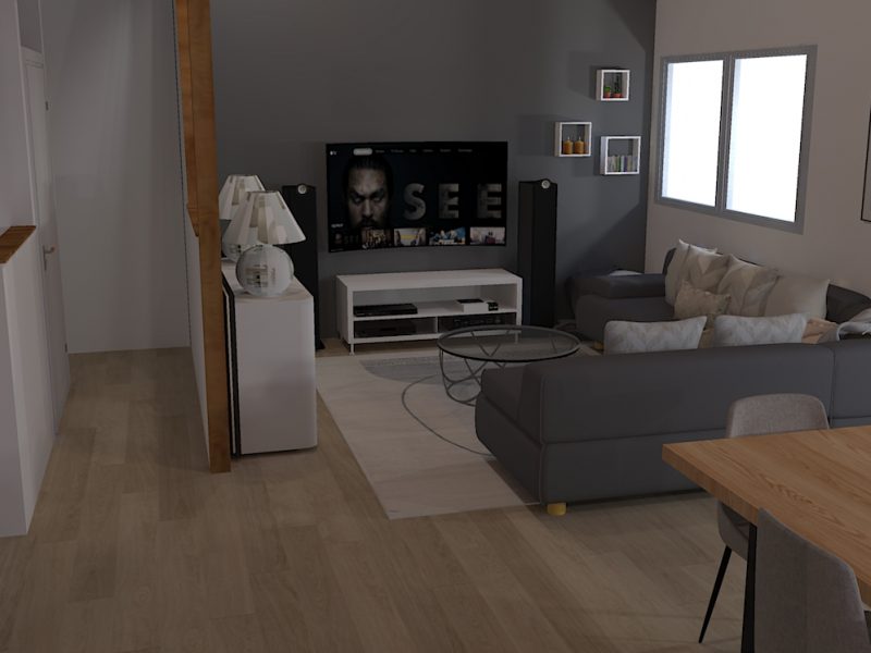 3D salon avec peinture finalisée